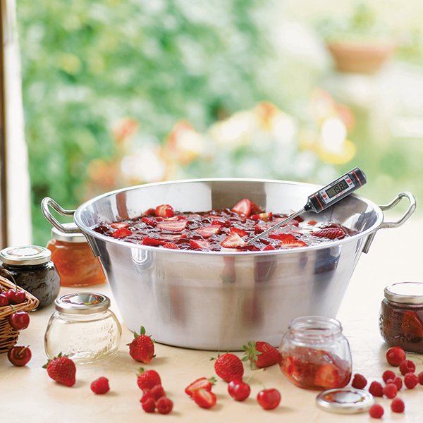 Lot Bassine à confiture 38 cm et 100 étiquettes autocollantes décor fruits - Mathon - 2