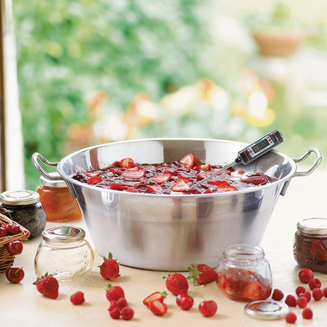 Lot Bassine à confiture 38 cm et 100 étiquettes autocollantes décor fruits - Mathon - 2
