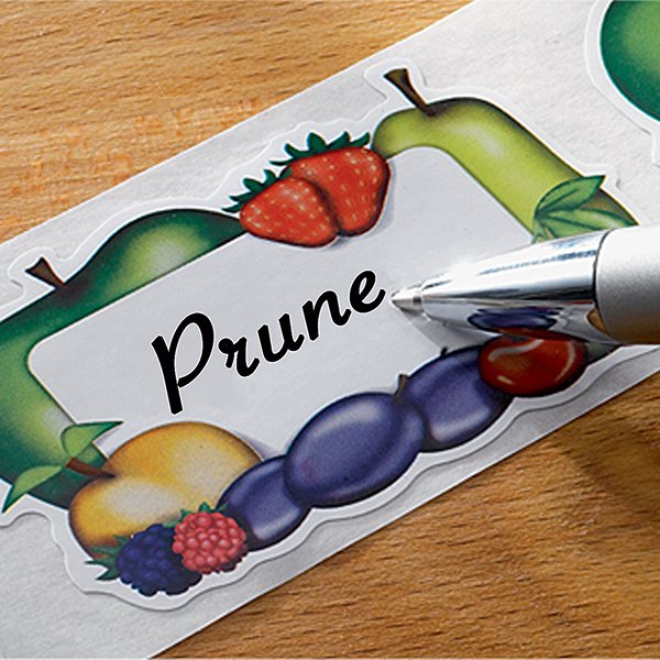 Lot Bassine à confiture 38 cm et 100 étiquettes autocollantes décor fruits - Mathon - 5