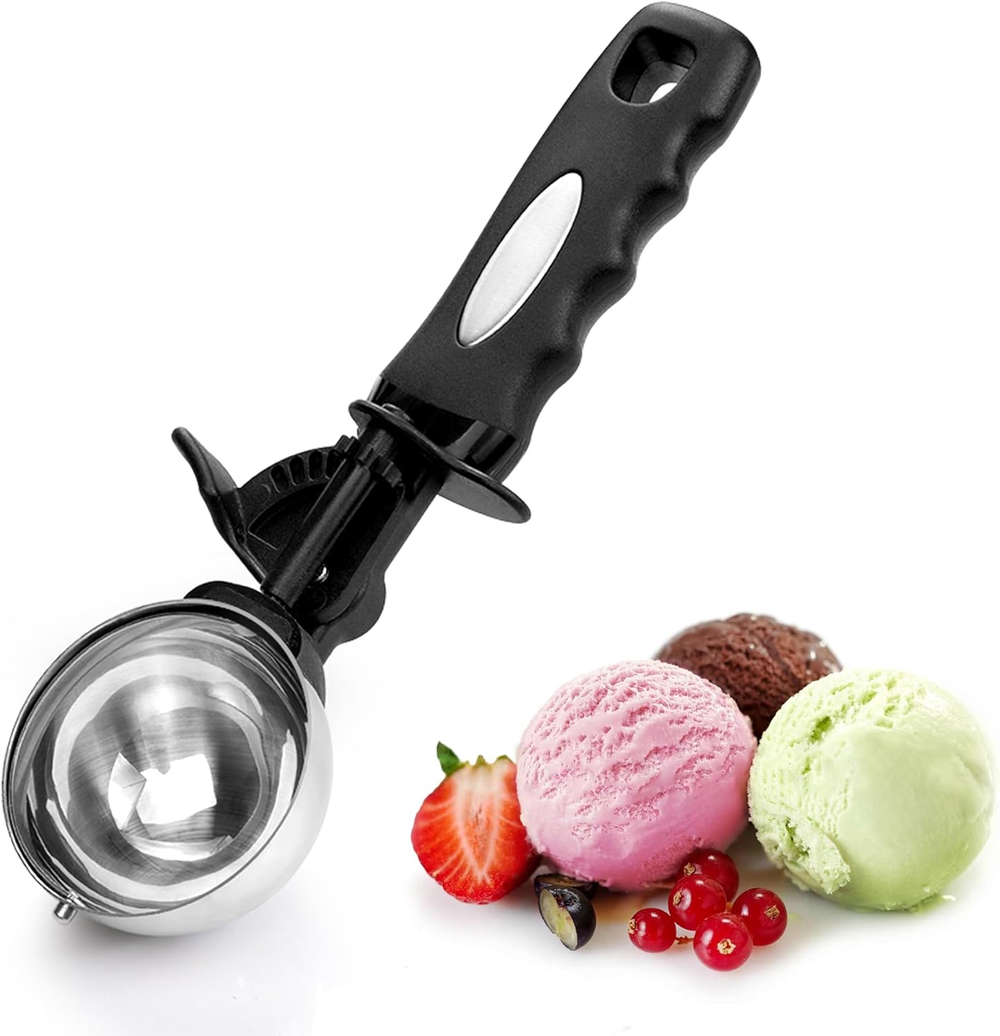 Cuillère à glace 90 ml avec gâchette ergonomique noire Vendos85 - Mathon