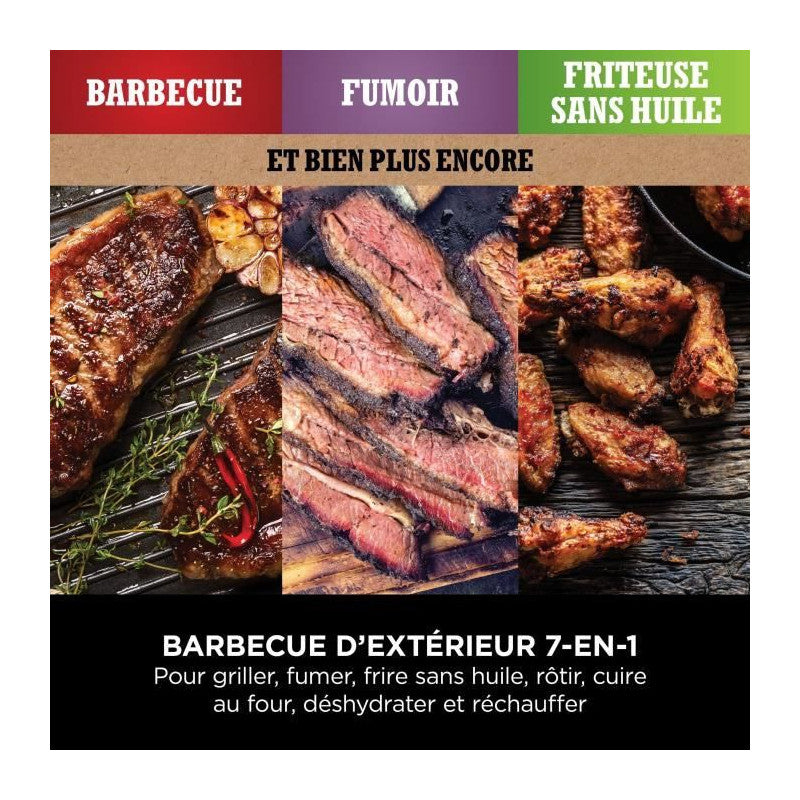 Barbecue électrique - Ninja - Woodfire - Og701eu - Grill, Fumoir & Air Fryer - Antiadhésif - Gris Et Noir Ninja - Mathon - 2