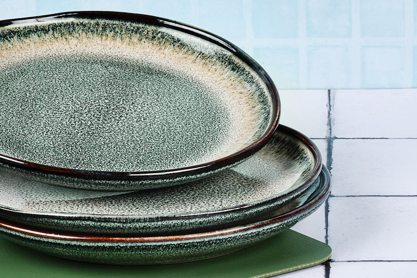 Lot de 6 assiettes à pain en grès gris D16.5 Björn - Mathon - 6