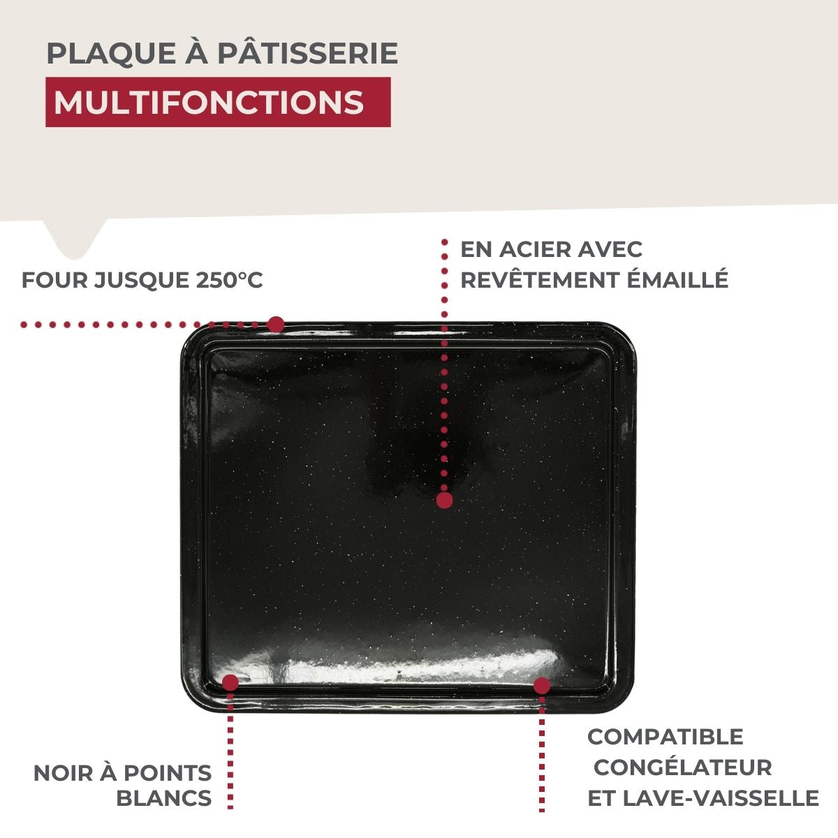 Plaque à pâtisserie émaillée 40 x 34 cm Fackelmann - Mathon - 7