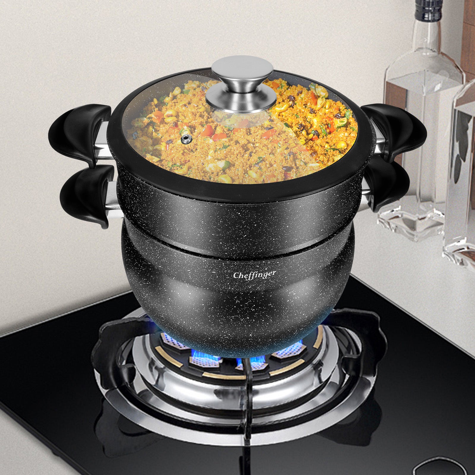 Marmite à Couscous Vapeur 6L Cheffinger - Mathon - 2