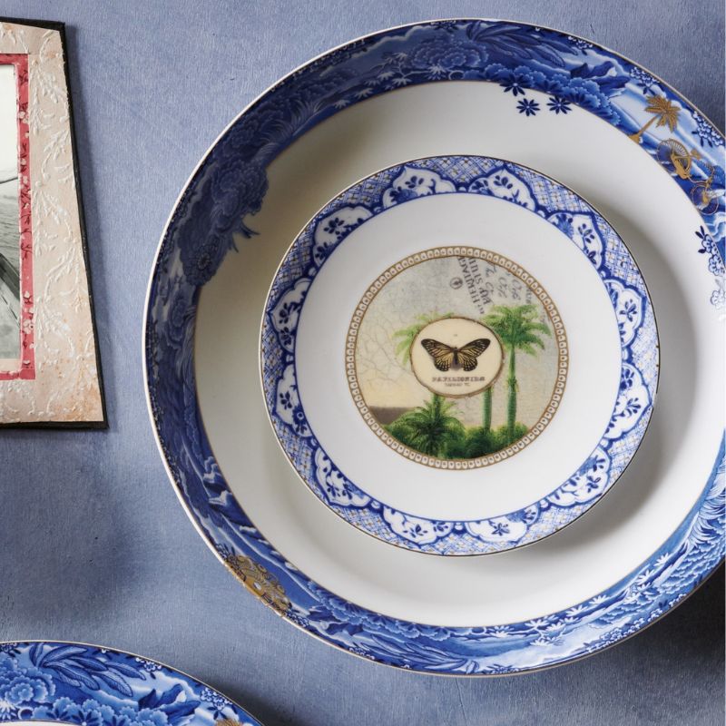 Lot de 6 Assiettes plates Héritage Papillon Bleu - 15cm Pip Studio - Mathon - 1