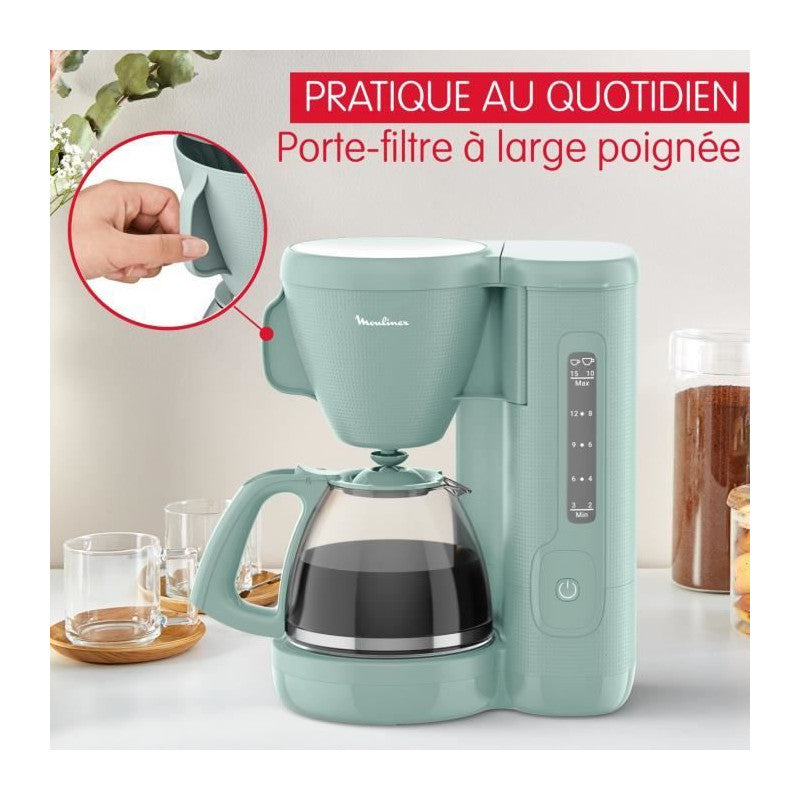 Cafetiere Filtre 1.25l, Réservoir Frontal, Porte-filtre Pivotant, Systeme Anti-gouttes, Maintien Au Chaud, Morning Fg2 Moulinex - Mathon - 5