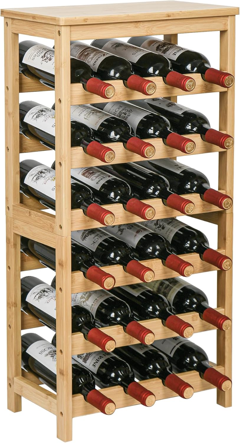 Porte-bouteilles mural 6 niveaux métal et bois – Gain de place Vendos85 - Mathon