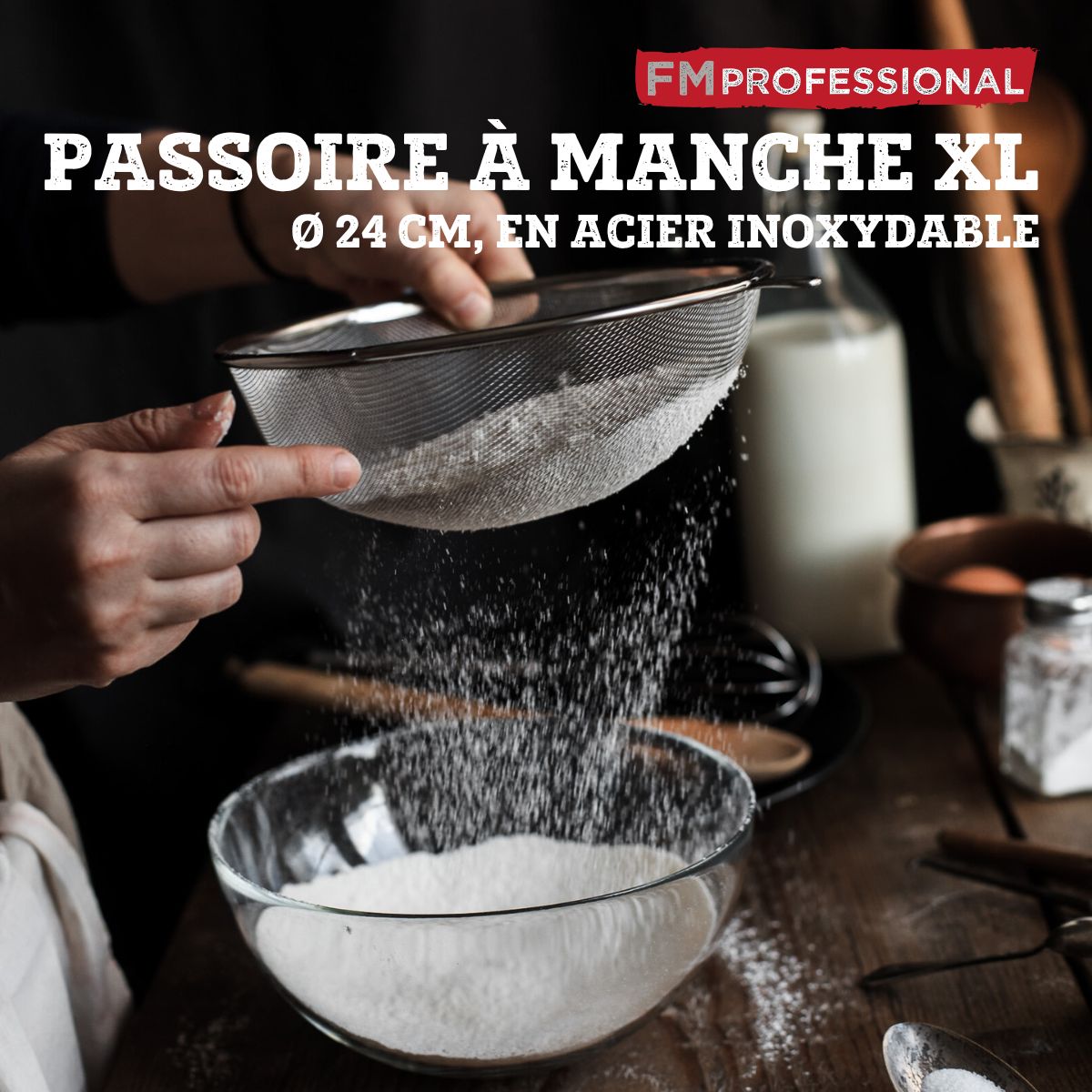 Passoire inox XL 24 cm FM Professional - Mathon - 2