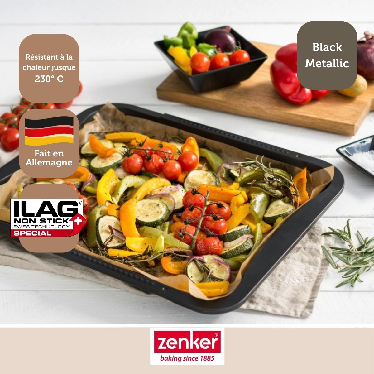 Plaque de four extensible de 35-52 x 32 cm Zenker Black Metallic Zenker - Mathon - 2