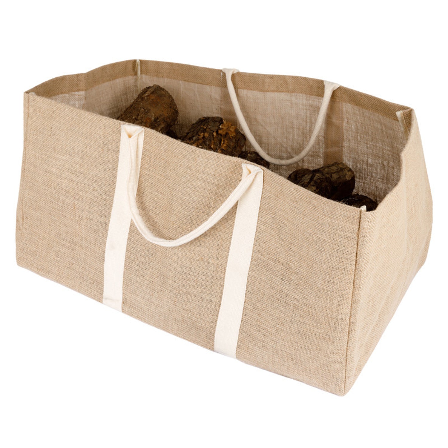 Grand sac à bûches en jute Somagic - Mathon