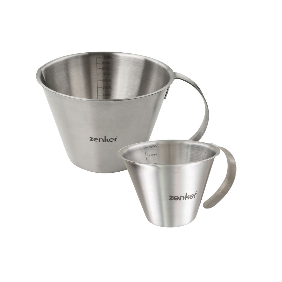Set de 2 verres doseurs gradués en inox 250 ml et 1 litre Zenker Zenker - Mathon - 1