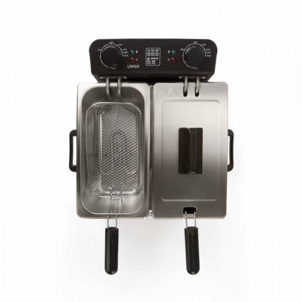 Friteuse Electrique  Double Livoo Doc217 - 2 X 3 L - Inox 3300w - Noir Livoo - Mathon - 2
