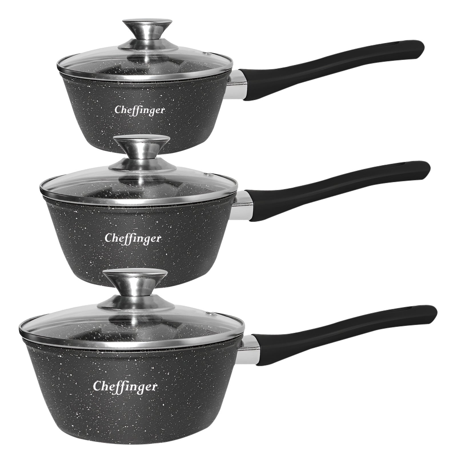 3 Casseroles avec Couvercle Cheffinger - Mathon - 1