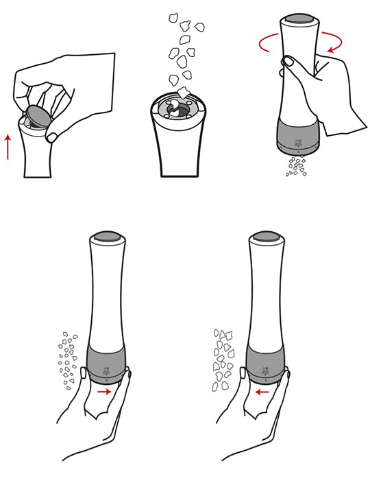 Daman Moulin à sel manuel en acryl et inox, u