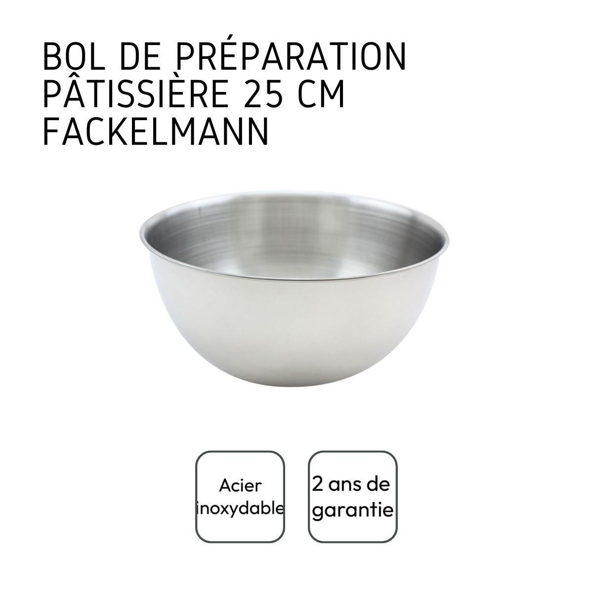 Ensemble de 2 Bols à mixer en inox de 20,5 cm de diamètre  Basic Fackelmann - Mathon - 4