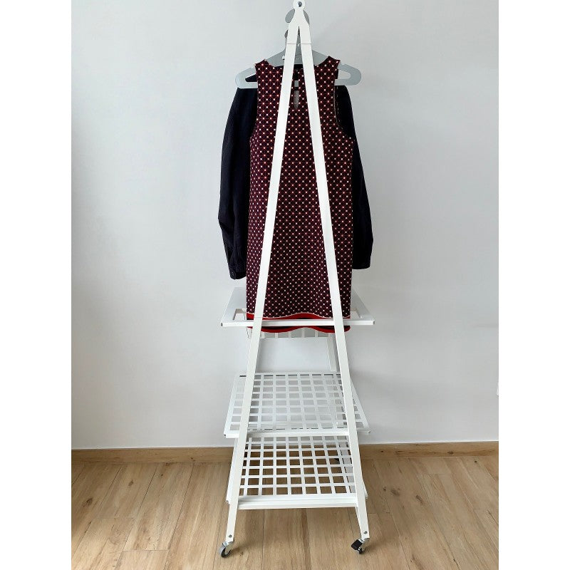 Portant à vêtements sur roulettes en métal, blanc, urban Don Hierro - Mathon - 6