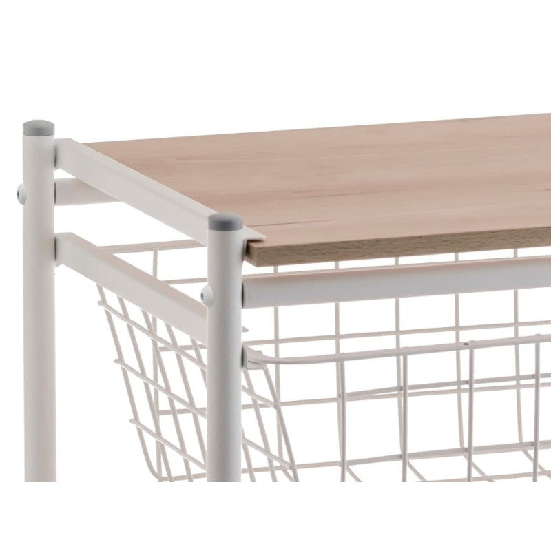 Desserte de cuisine axo, 3 grands paniers coulissants, blanc-hêtre Don Hierro - Mathon - 9