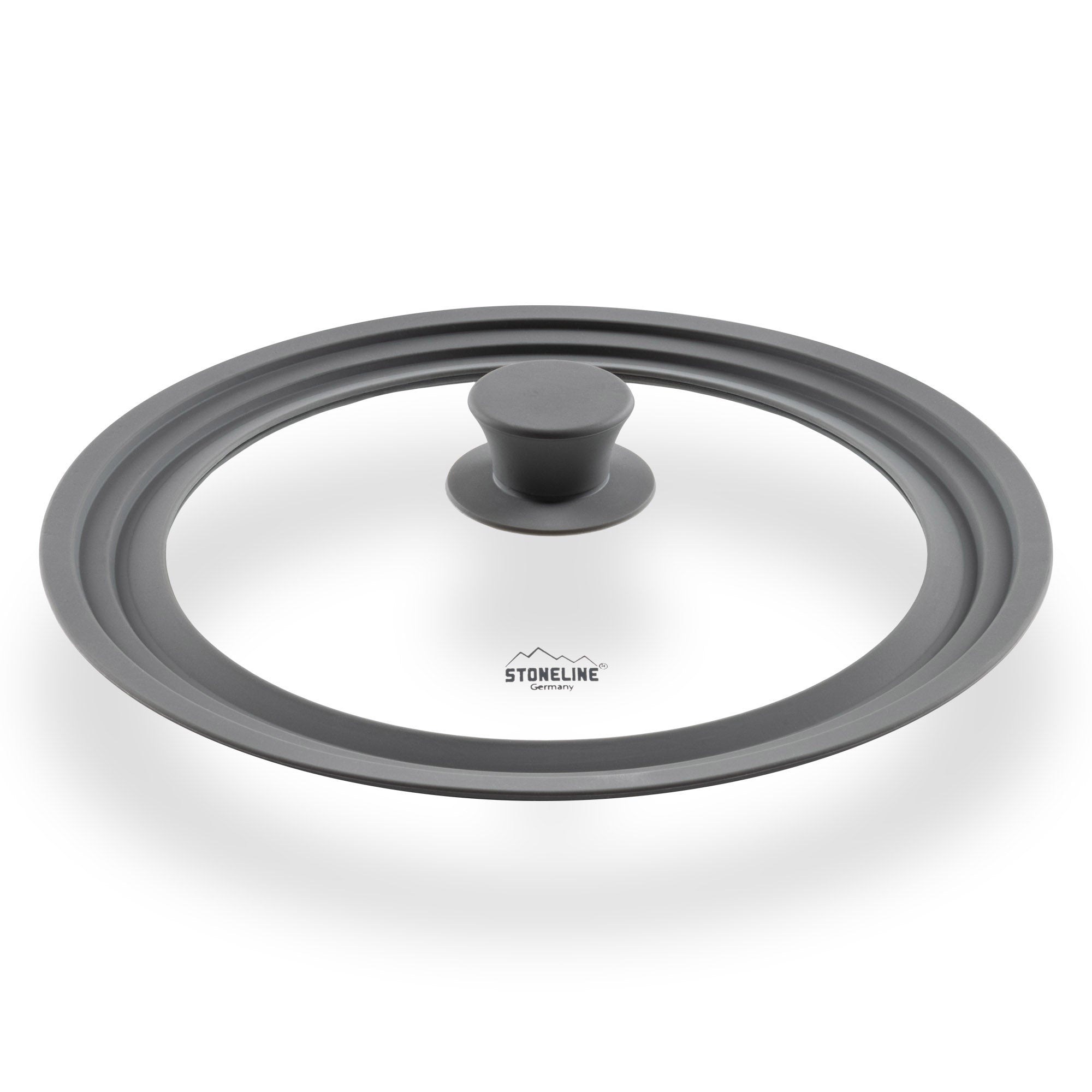 Couvercle en verre universel avec rebord en silicone, pour 24/26/28 cm Stoneline - Mathon