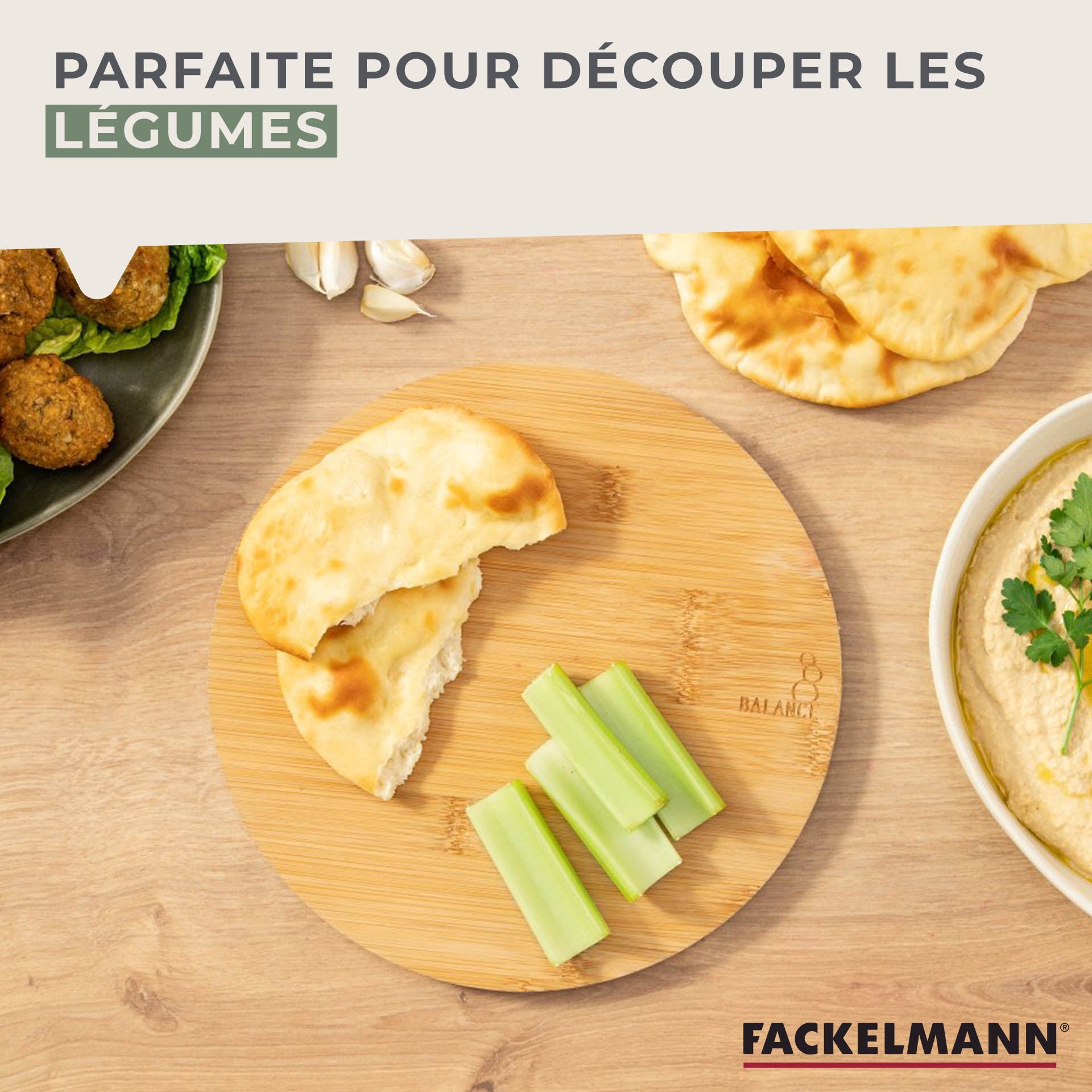 Planche à découper en bambou 24 x 24 cm  Balance Fackelmann - Mathon - 4