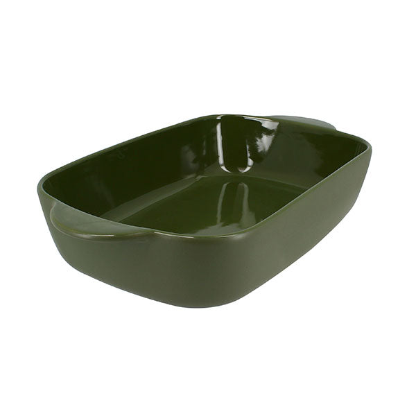 Plat à four rectangulaire Octave en grès vert 38 x 23 cm Menastyl - Mathon - 1