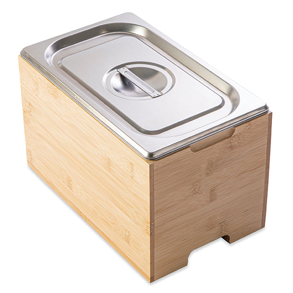 Bac gastro avec couvercle en inox et support bambou Mathon - Mathon - 1