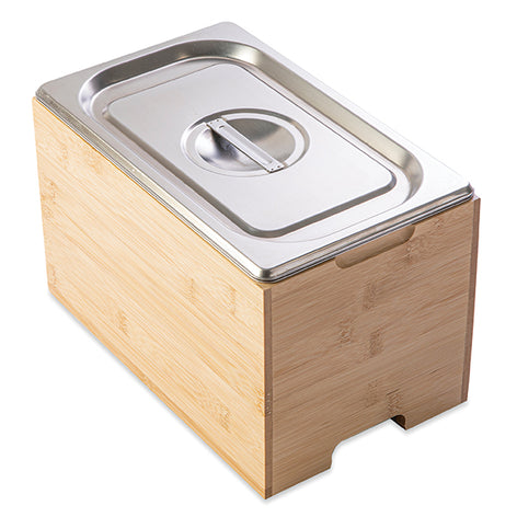 Bac gastro avec couvercle en inox et support bambou Mathon - Mathon - 1