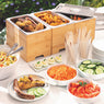 Lot de 2 bacs gastro avec couvercles en inox et supports bambou Mathon - Mathon - 3