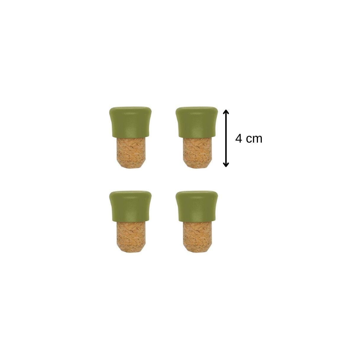 Lot de 4 bouchons en liège  Gamme Zéro Fackelmann - Mathon - 3