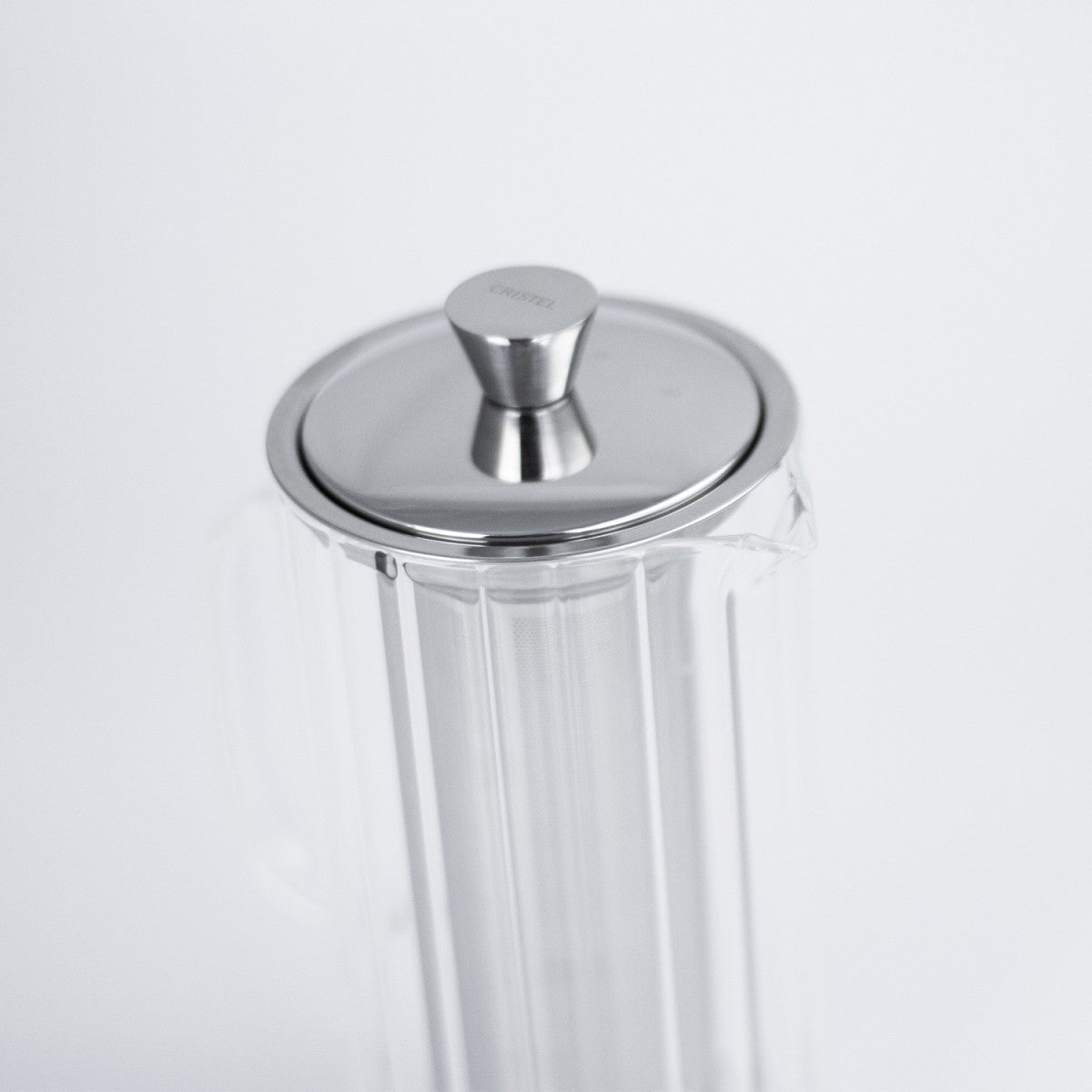 Breakfast - théière striée en verre avec filtre dévissable inox - Verre transparent Cristel - Mathon - 2