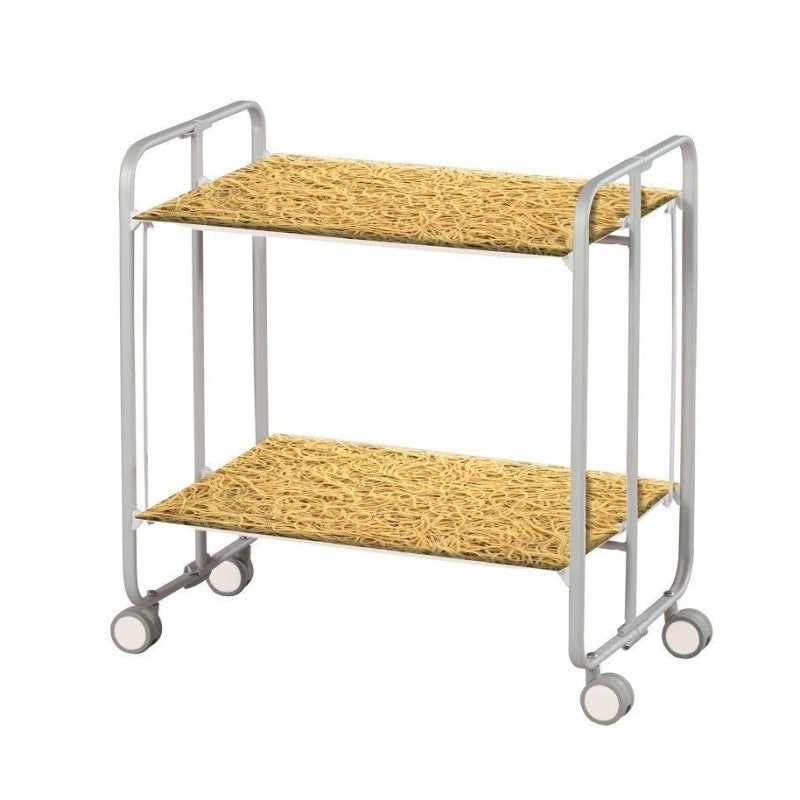 Desserte pliante 2 niveaux avec roulettes – structure gris aluminium, bauhaus Don Hierro - Mathon - 1