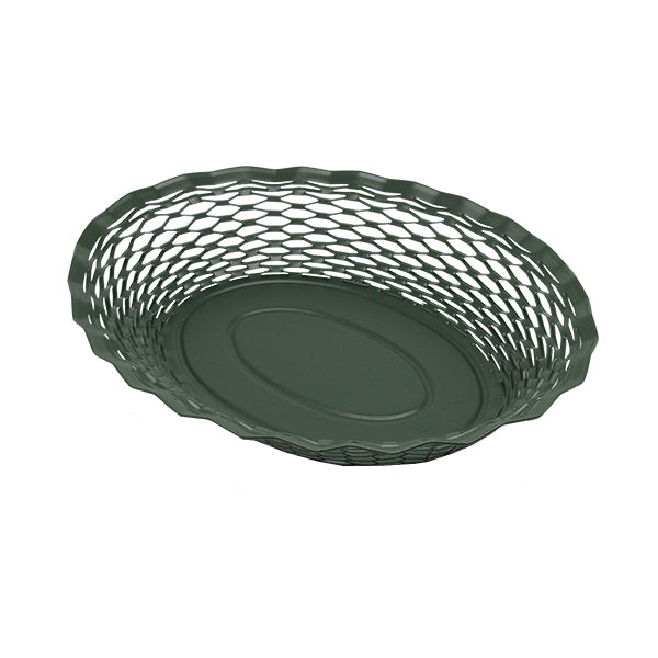 Corbeille ovale Vintage 30 cm vert sapin Roger Orfèvre - Mathon - 1