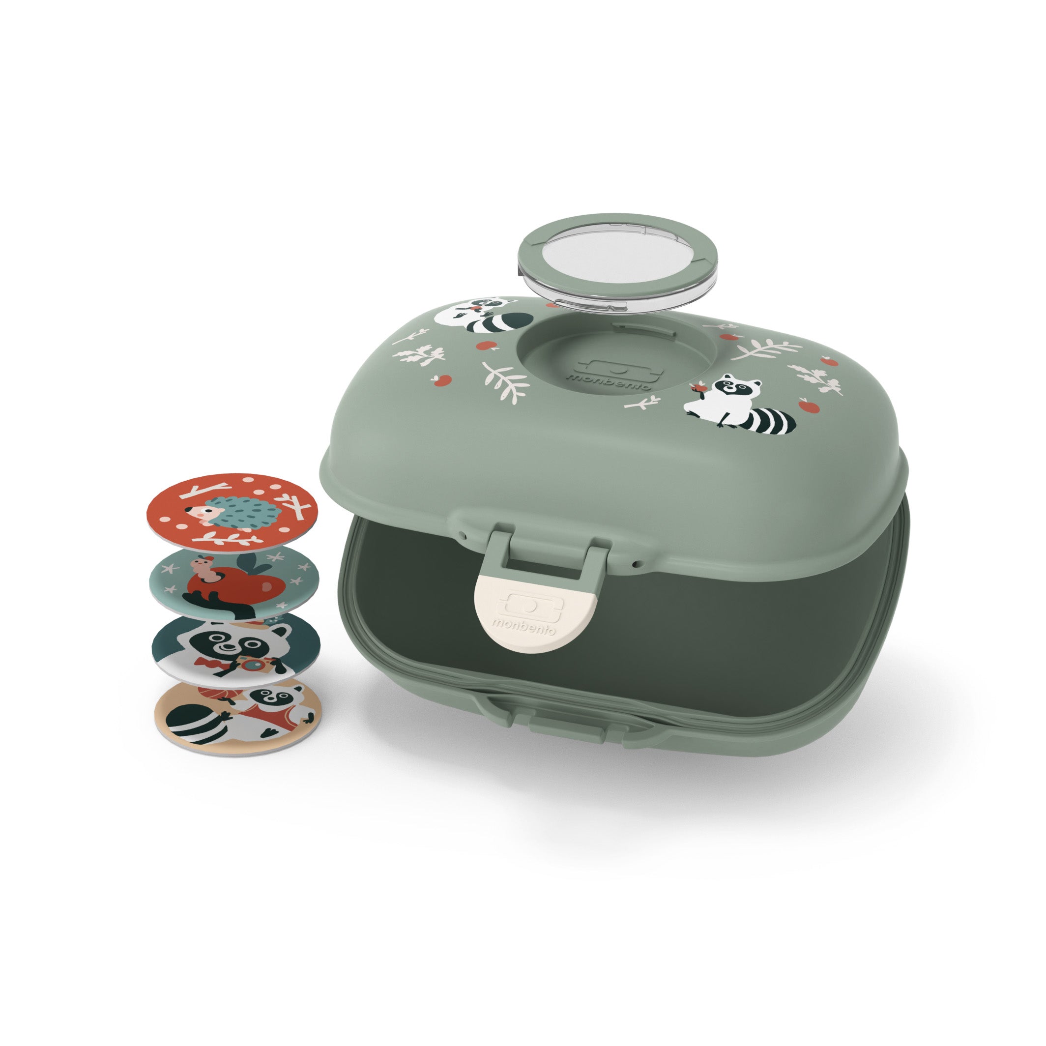 Boîte à goûter enfant Gram 600ml Vert Raton Laveur Monbento - Mathon - 4