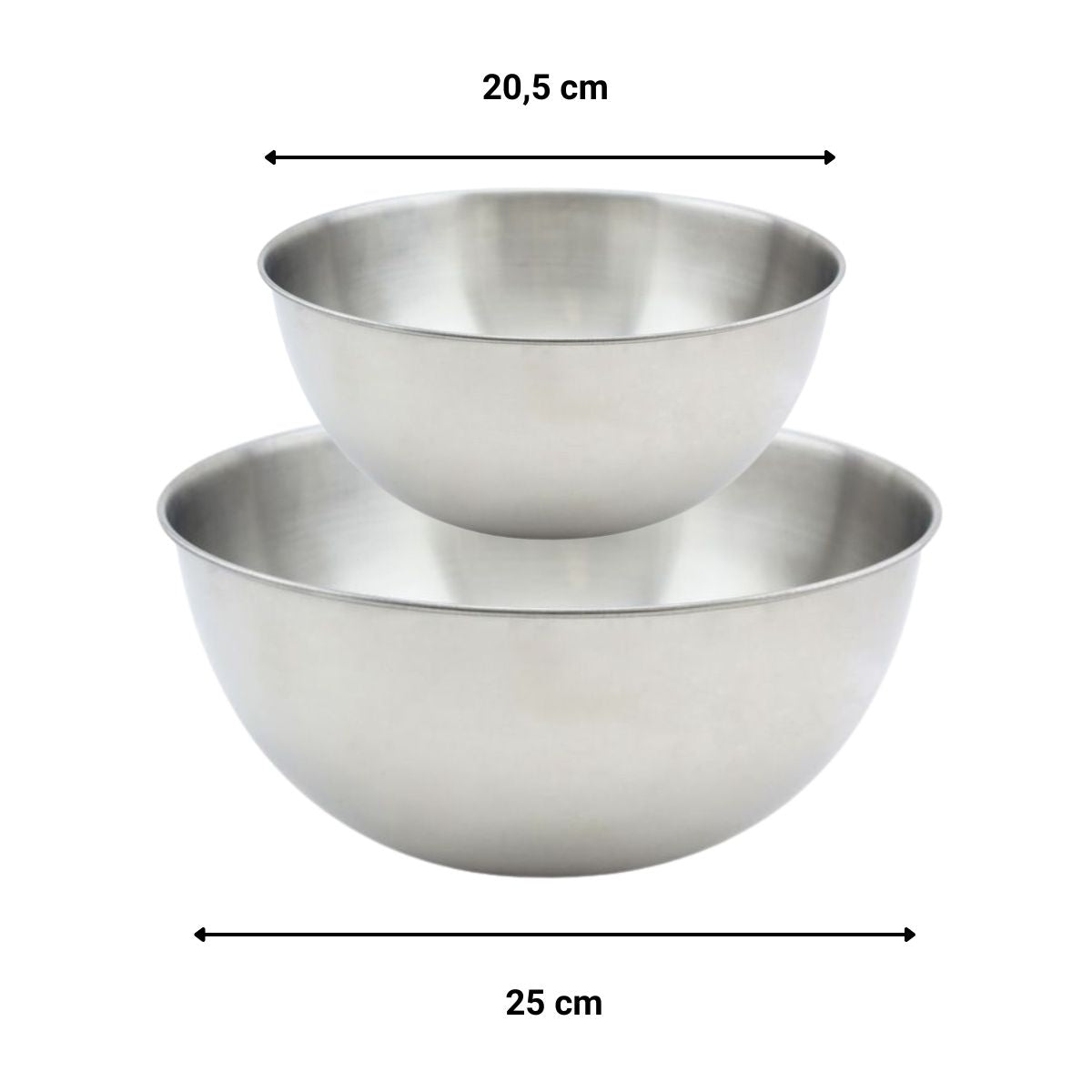 Set de 2 Saladiers en inox de 20,5 cm et 25 cm de diamètre et couverts à salade en plastique Fackelmann - Mathon - 4