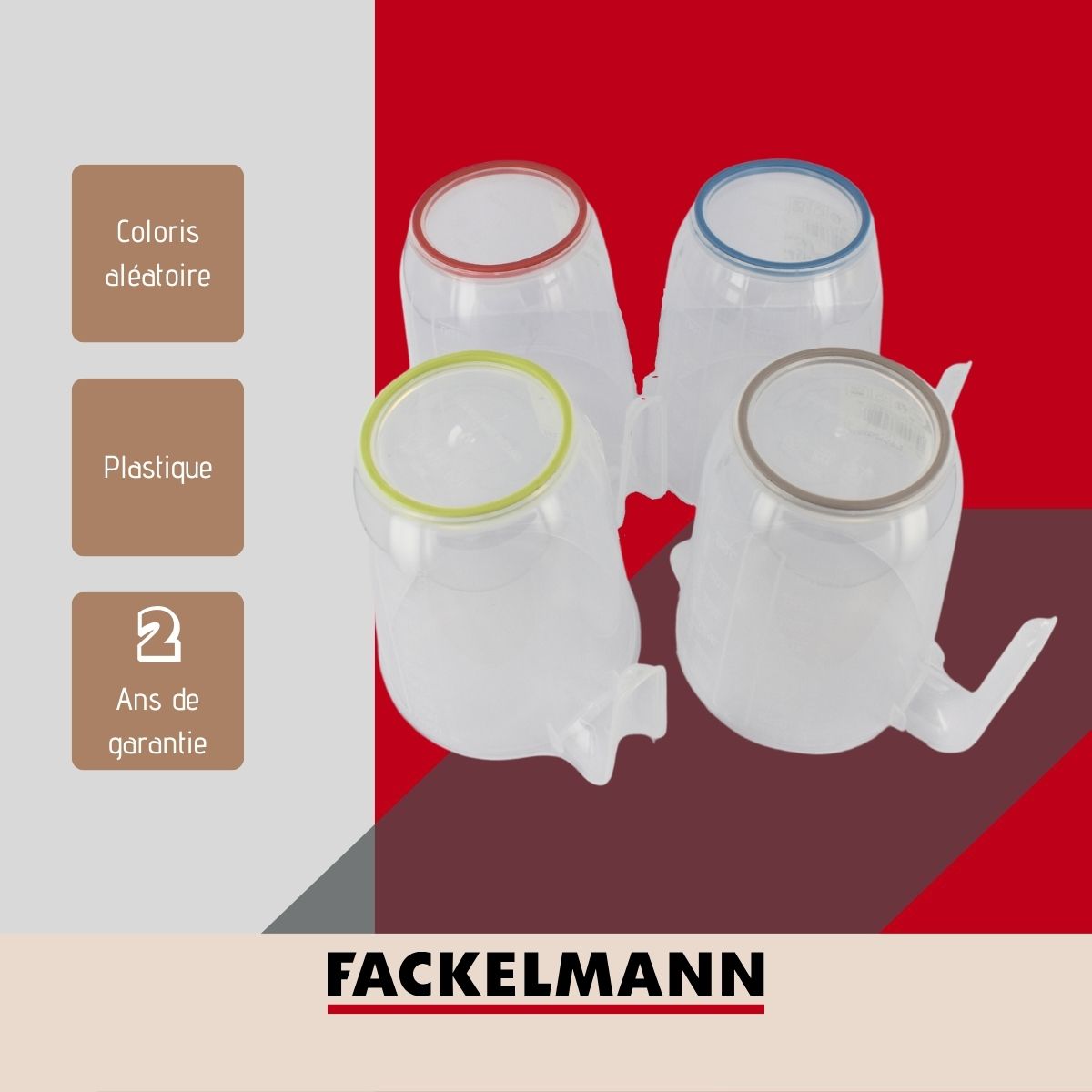 Set de 100 poches à douilles professionnelles jetables 50 cm et Verre doseur transparent en plastique 1 litre Fackelmann - Mathon - 7