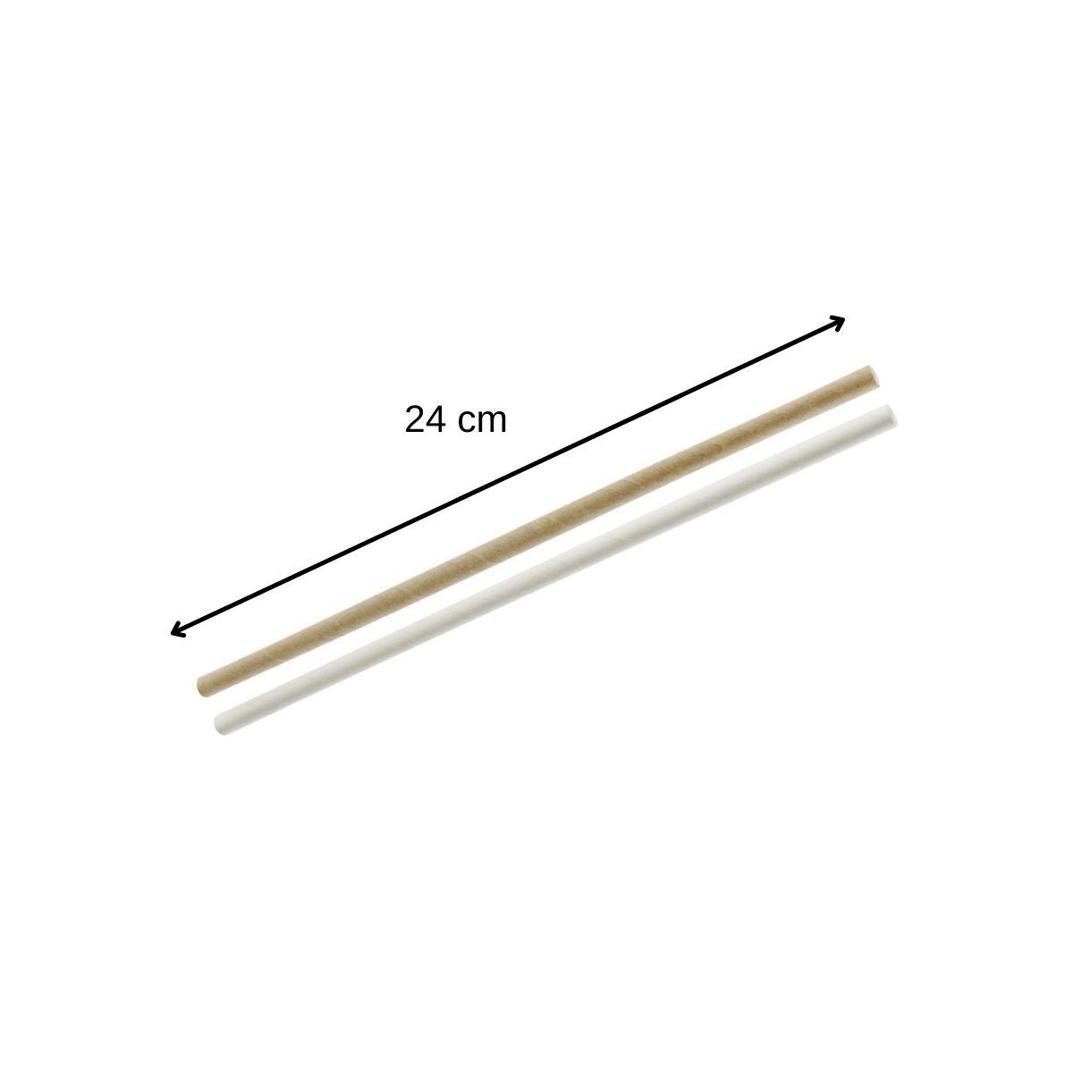Lot de 60 pailles en papier brun et blanc 24 cm  Bar Concept Fackelmann - Mathon - 3