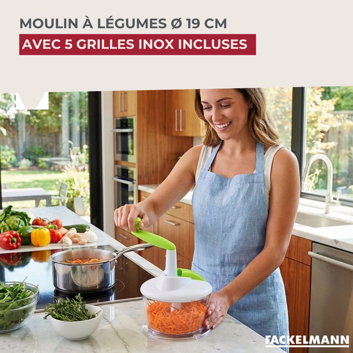Râpe à légumes 5 grilles inox 19 cm Fackelmann - Mathon - 2
