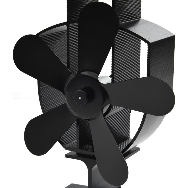 Ventilateur De Poêle Alimenté Par Chaleur 5 Pales Noir VIDAXL - Mathon - 5