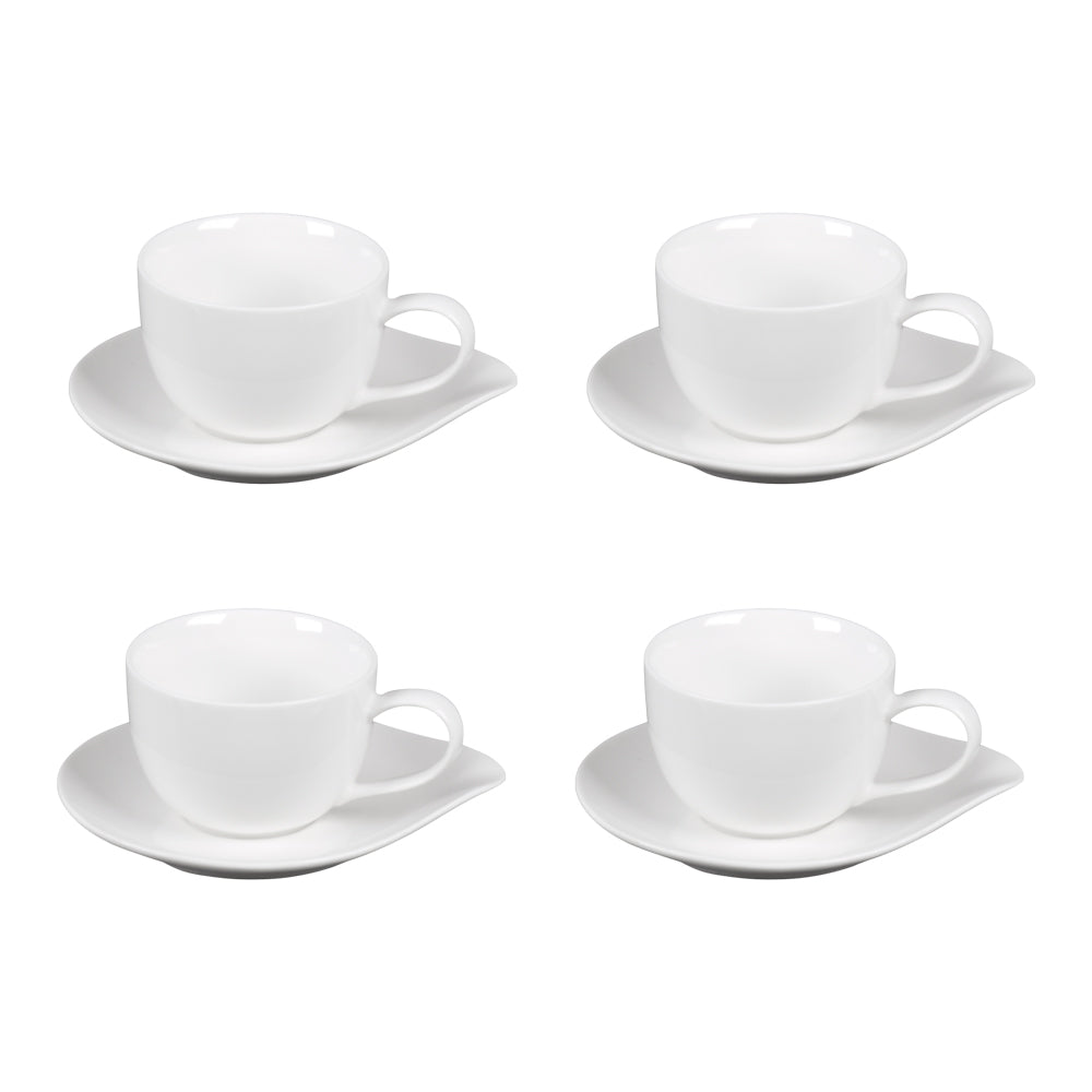 Coffret de 4 tasses à thé avec sous tasses 20 cl Pétale Table passion - Mathon - 1