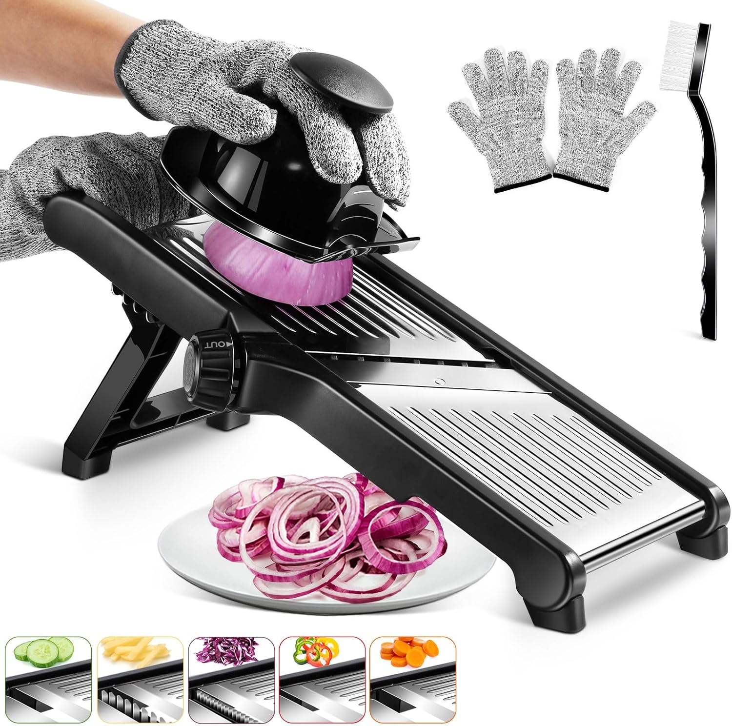 Mandoline Réglable 1–9 mm Acier Inox Antidérapante Vendos85 - Mathon