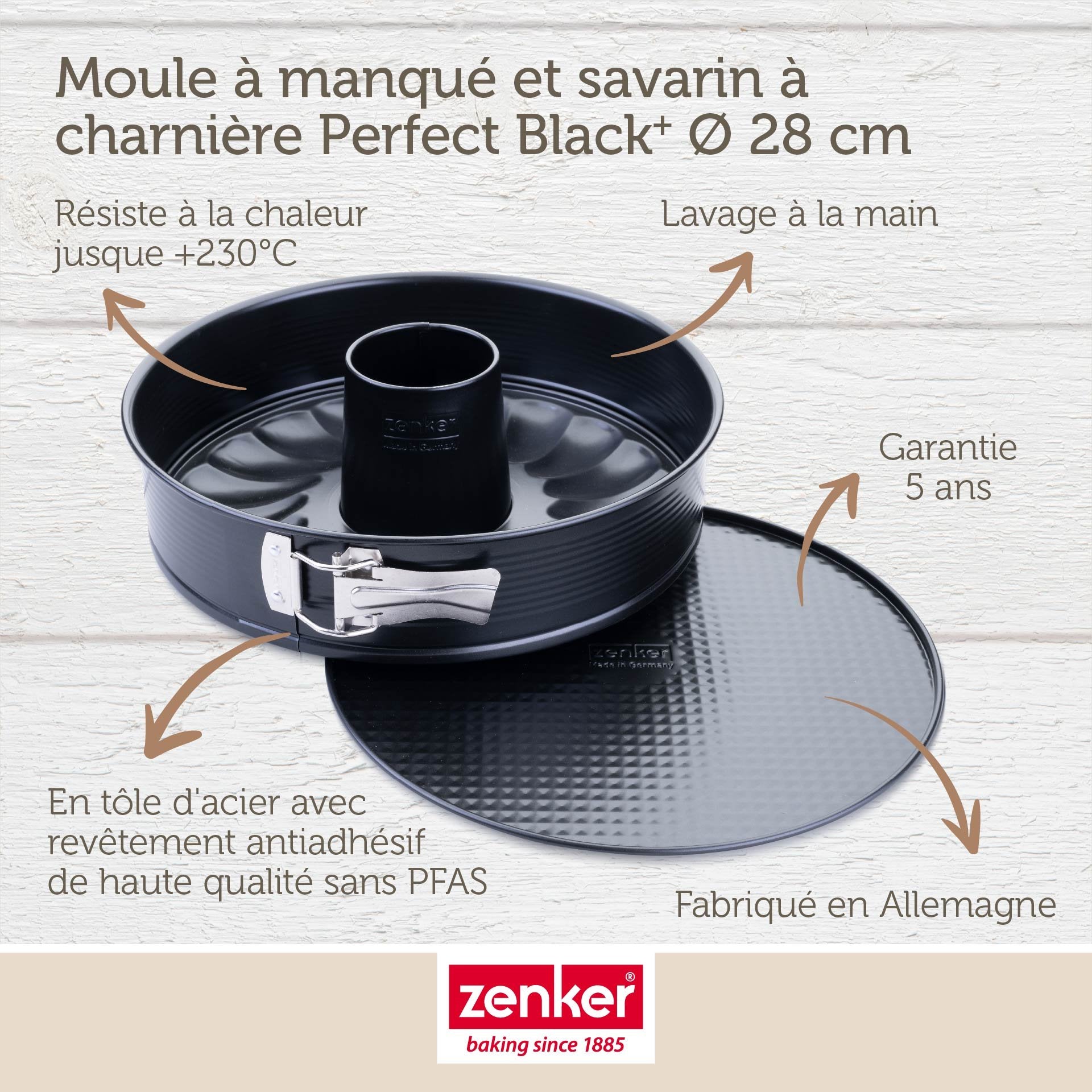 Moule à manqué et à savarin double fond 28 cm Zenker PerfectBack+ Zenker - Mathon - 7