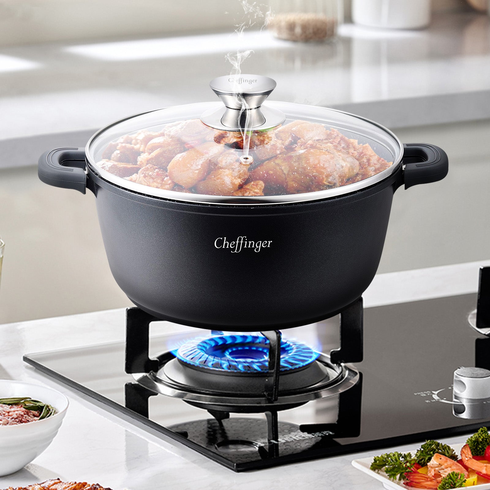 Marmite 36cm Revêtu en marbre Cheffinger - Mathon - 3