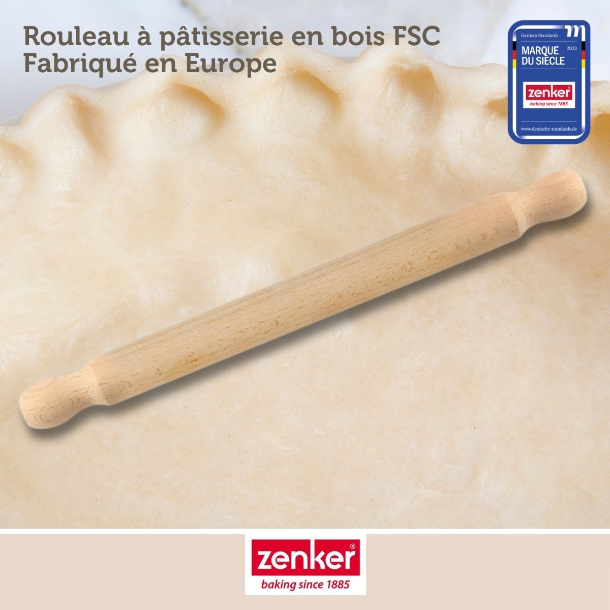 Rouleau à pâtisserie en bois certifié FSC 35 cm Zenker Smart Pastry Zenker - Mathon - 2