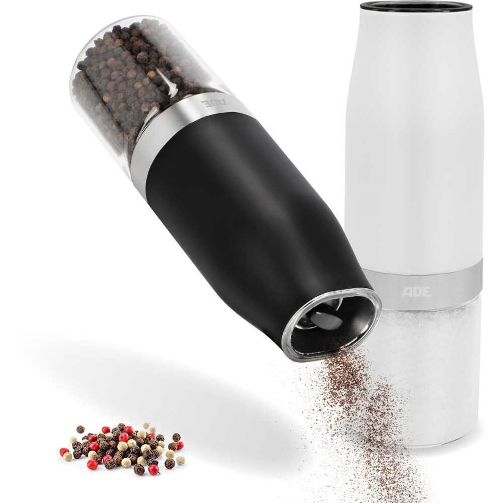 Lot De 2 Moulins électrique - Ade - Mill - Verre/synthétique - H 18,3 Cm - Noir & Blanc ADE - Mathon - 3