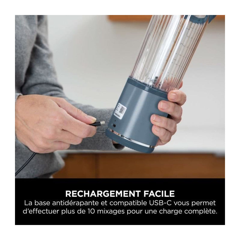 Blender Portable Sans Fil Ninja Blast - Bleu Denim - Bc151eunv Ninja - Mathon - 4