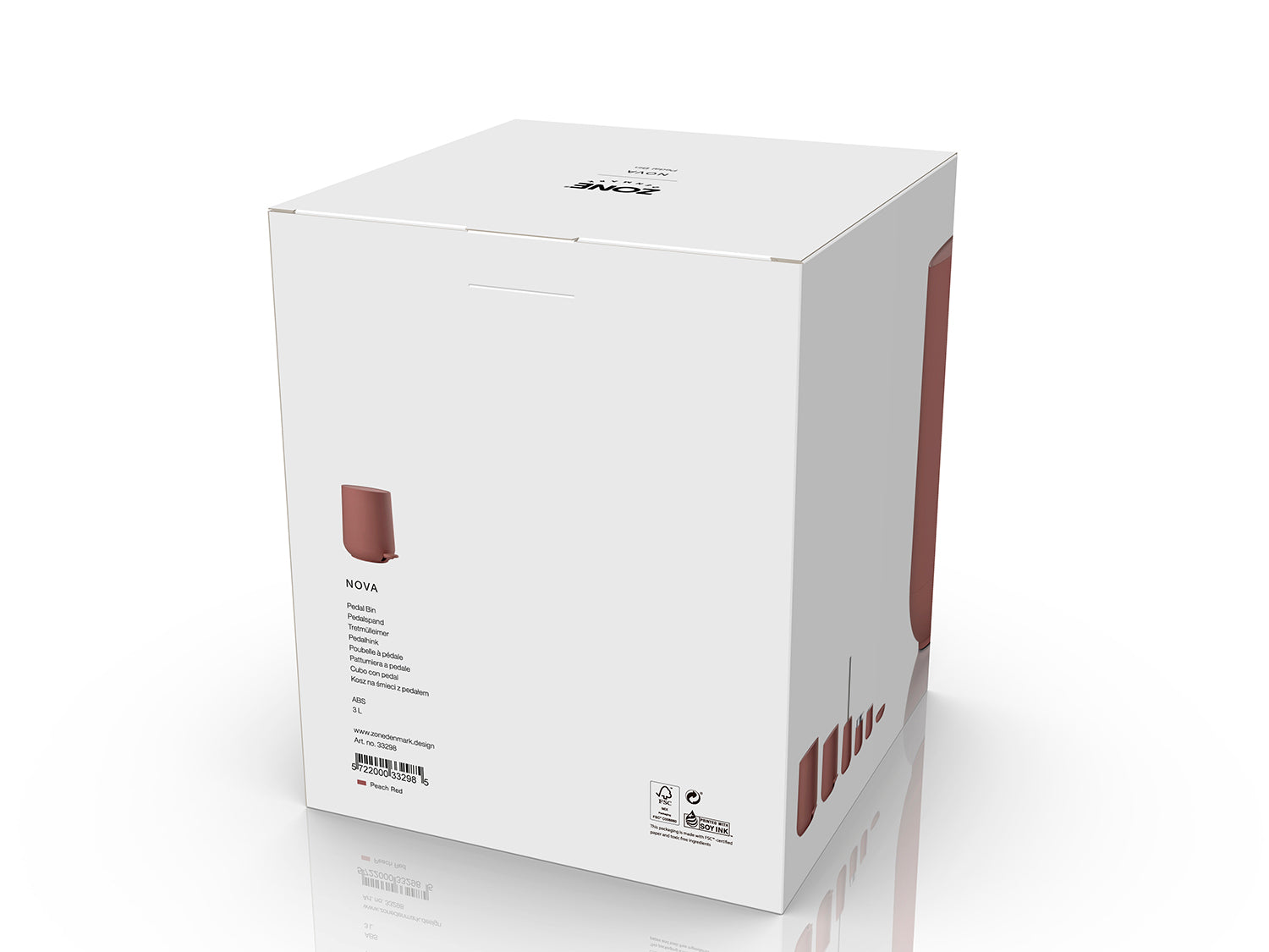 Poubelle à pédale NOVA en abs Peach Red Zone Denmark - Mathon - 4