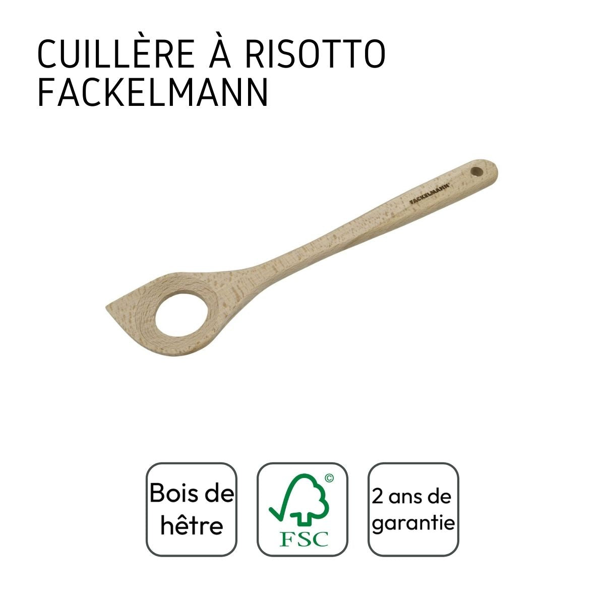 Ensemble de 2 Cuillères de cuisine à risotto en bois FSC Fackelmann - Mathon - 4