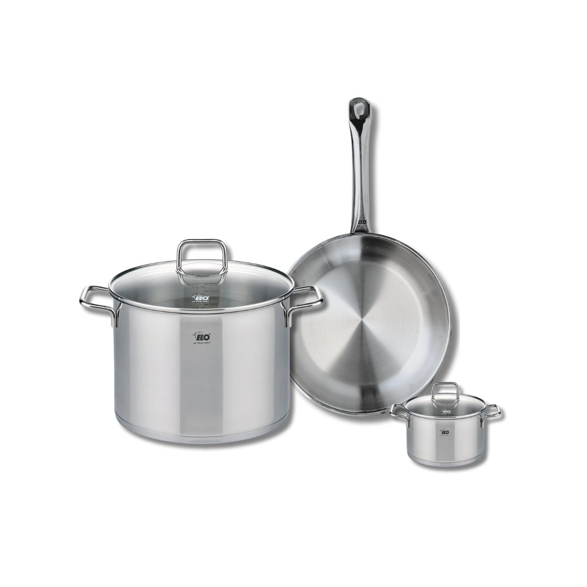 Ensemble de 1 Poêle de cuisson 28 cm et 2 faitouts 12 et 26 cm  Profi Citrin Elo - Mathon - 1