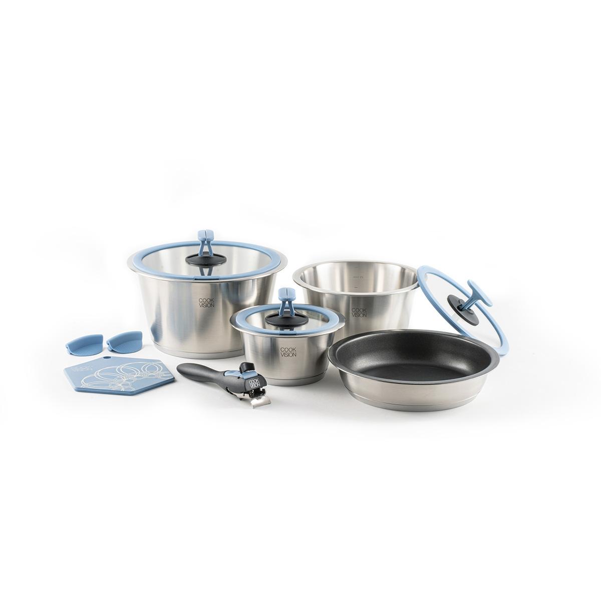 Set de 11 pièces avec couvercle bleu Cookvision - Mathon - 1