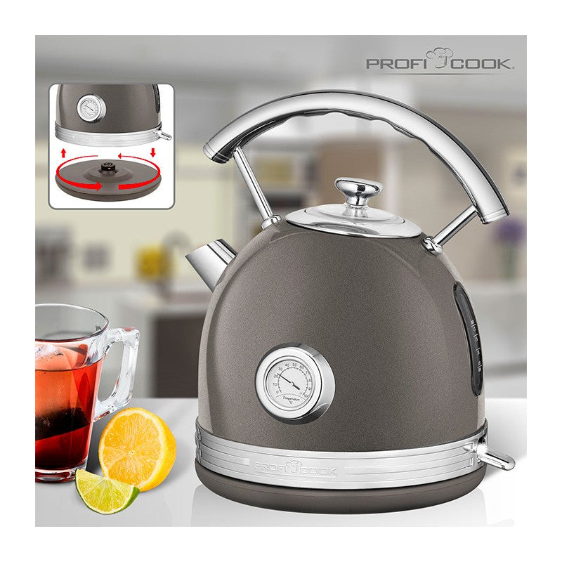 Bouilloire vintage 1,7L 2200W Proficook PC-WKS 1192 Anthracite Proficook - Mathon - 3