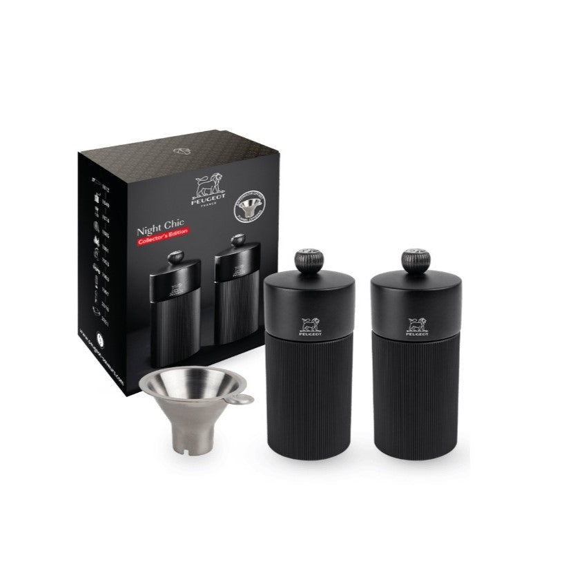 Coffret Duo line 12 cm noir mat  et son entonnoir Peugeot - Mathon - 1